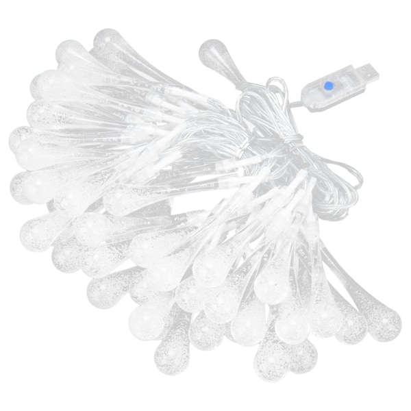 50LED Udendørs Gårdhave Plæne Lysstreng - 16 Farver Vanddråbe Lampe med USB Fjernbetjening (IP45)