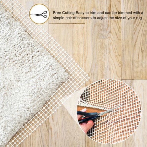 150*210CM Anti-Slip Mat Skridsikker Mat Anti-Slip Mat Anti-Slip Net Mat Bumper - Hvid