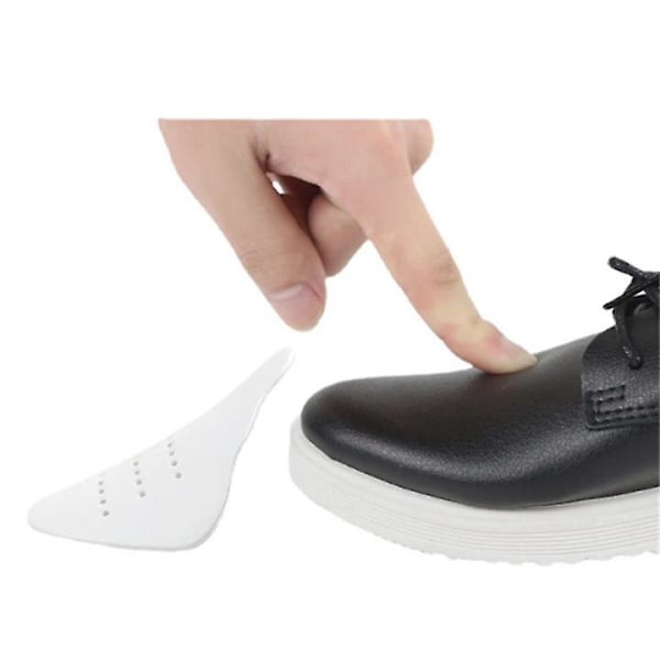 Et par Sneaker Shield Anti-rynke Skobeskyttere for Air Force Sko, Sneakers og Fritidssko, Tåboks Rynkebeskytter L Hvit