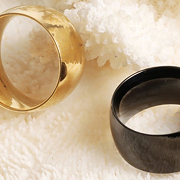 Män Kvinnor Kortfattad Titan stålband Ring Bröllop Engagemang Lover Smycken Golden US 8
