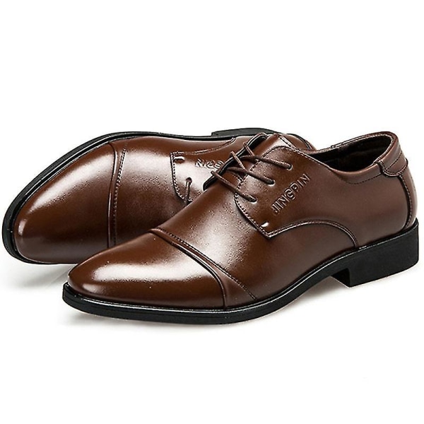 Miesten nauhoitettavat toimiston älykkäät muodolliset Oxford Brogue -kengät Brown 44