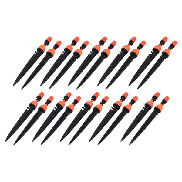 20 Sett Multifunksjonell Spraydrypper Justerbar Vanning Fin Distribusjon Sprinklere Dryppvanningssystem Oransje