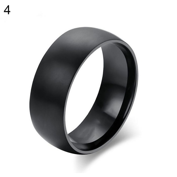 Mænd Cool Titanium Stål 8mm Bred Bryllup Engagement Jubilæum Band Finger Ring Size 8