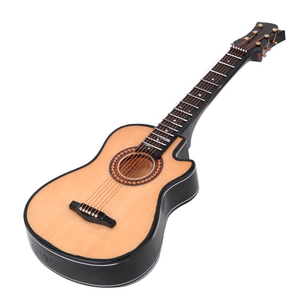 Miniatyr akustisk klassisk gitarr modell Mini trägitarr skrivbordsdekoration presenter 20cm
