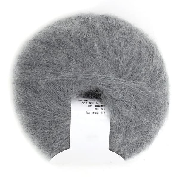 Blødt mohair Pashmina strikket uldgarn (lys grå)