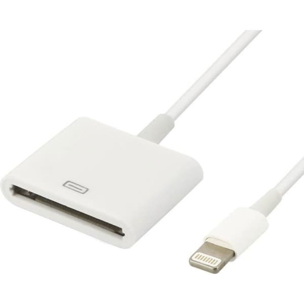 30-bens adapterkabel til Lightning-opladning hvid