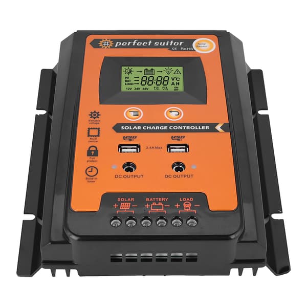 Solar Charge Controller 12V 24V 50A PWM MPPT Dobbelt USB LCD Skærm