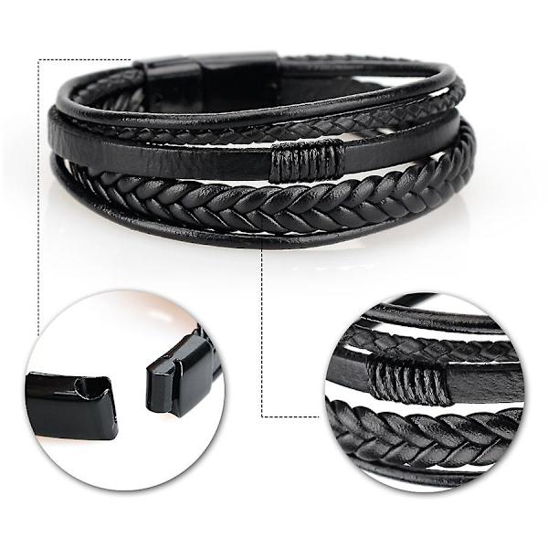 Menns håndvevde armbånd mote skinnsmykker Brown