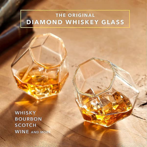 Diamantvinglass Krystallklart glass 2-delt sett