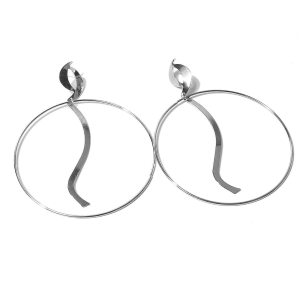 Örhängen Hoop Stud Modesmycken B2238 black