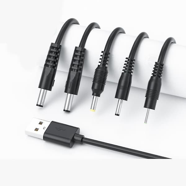 USB til DC-lader USB-A til DC5V 3,5 mm 5,5 mm jack-strømkabel kompatibel med LED-stripe-lampe 1