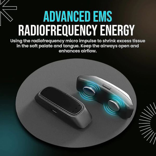 Smart Ems Anti Snorke Device, Sleeppro Smart Laryngeal Pulse Anti-snorken Device med fikseringsstrop