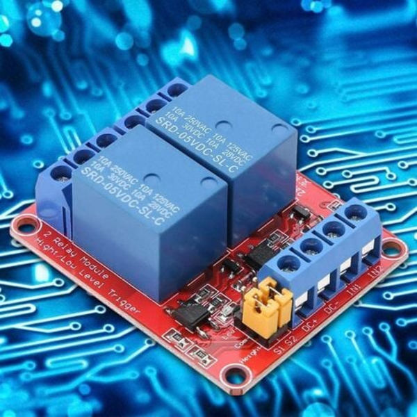 2PCS 12V 2-kanals relämodul med optokopplare isolering hög och låg nivå trigger