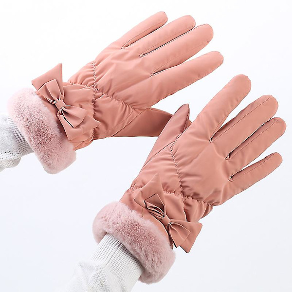 Höstens och vinterns varma handskar plus sammetsrosa pink