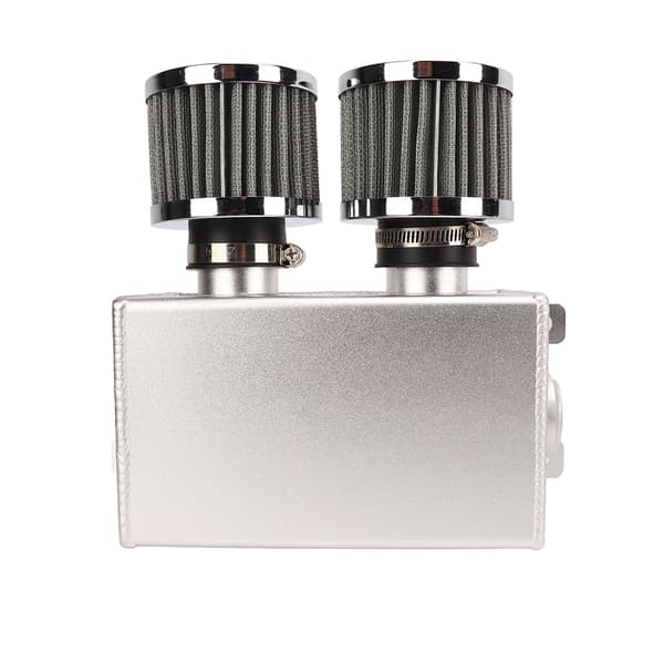 Twin Baffle Dual Filter Oljefångstburk Kit 1200ml Behållare Silverfinish