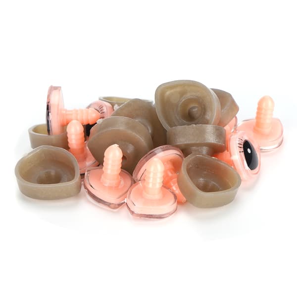 10 Set Dockögon Plast 3D Triangulära Ögonfransar Tecknad Ögonglob Leksakstillbehör 20x24mm