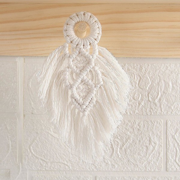 Håndlaget ornament Utsøkt bærbar vakkert makramedørhåndtak Svingtau Vegghengende dekorasjon til hjemmet