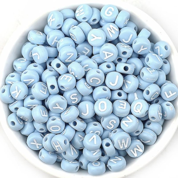 Akryl Alfabet Perler Multipurpose gør-det-selv smykker Tilbehør Kreative Armbånd Øreringe Blue