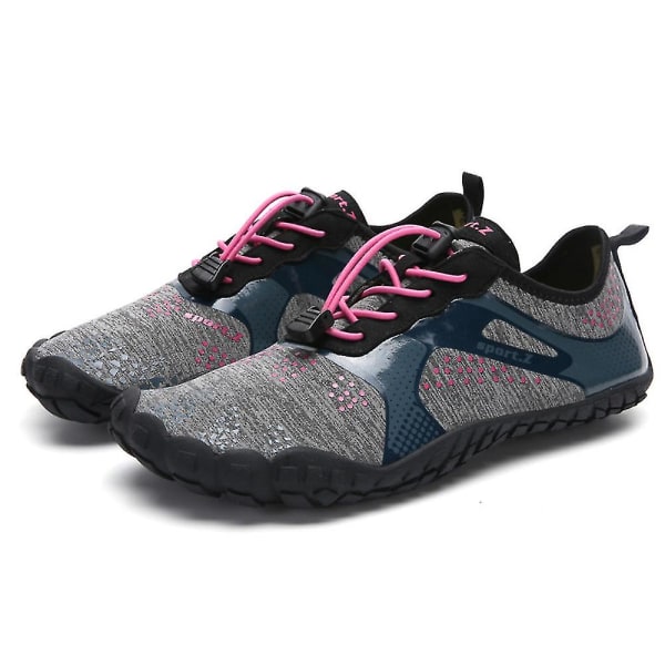 Unisex Aqua Shoes Beach Boots Sports Surfing Shoes Gray Pink 37