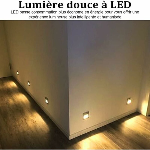 Home Foot Light LED infälld trädgårdsvägglampa (A-Grå 4PCS)，Lämplig för vardagsrum, gång, inomhusvägglampa