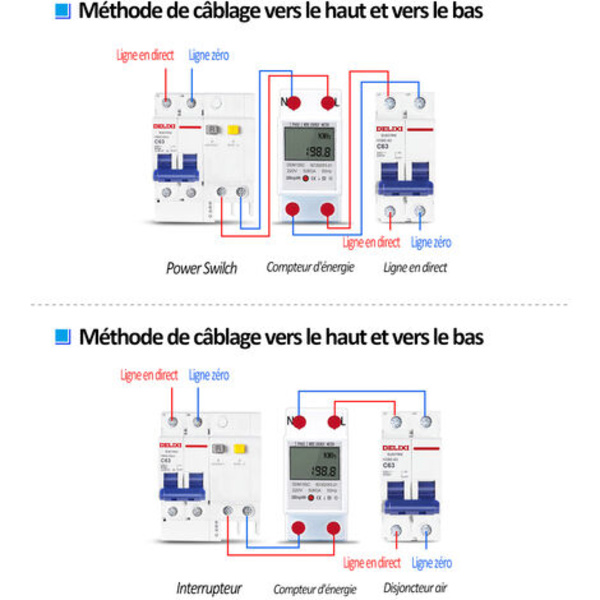 DDM15SC 220V/50Hz 5-80A enfas flerfunktionsrälsmätare power （Har CE-certifiering）