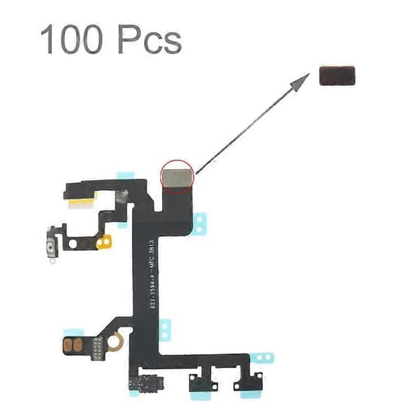 100 STK Svampeskumpute for iPhone 5S av/på-knapp flekskabel Not Specified