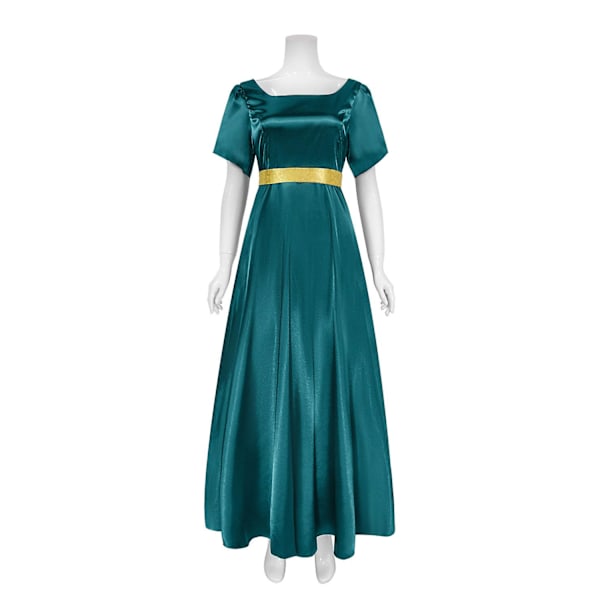Amerikansk TV Bridgetton Cosplay Kläder Bridgetton Kortärmad Klänning Cos Klädfabrik Grön Komplett Set xl