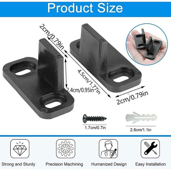 6 Stk Plast skydedørsguide 45*20*24mm Gulv skydedørsguide Multifunktiona Heavy Duty Anti-støj Gulvguide Med Skruer Til Skydedøre Ho