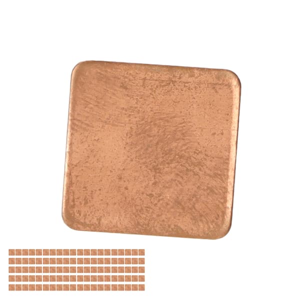 100 stk. kobbermellemlæg 15x15x1,8 mm gratfri termisk ledende køleplade til CPU bærbar computer stationær computer