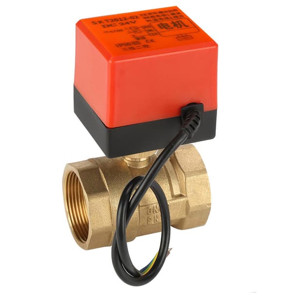 DC 24V 2-vejs 3-leder messing motoriseret kugleventil elektrisk ventil DN40 G1-1/2