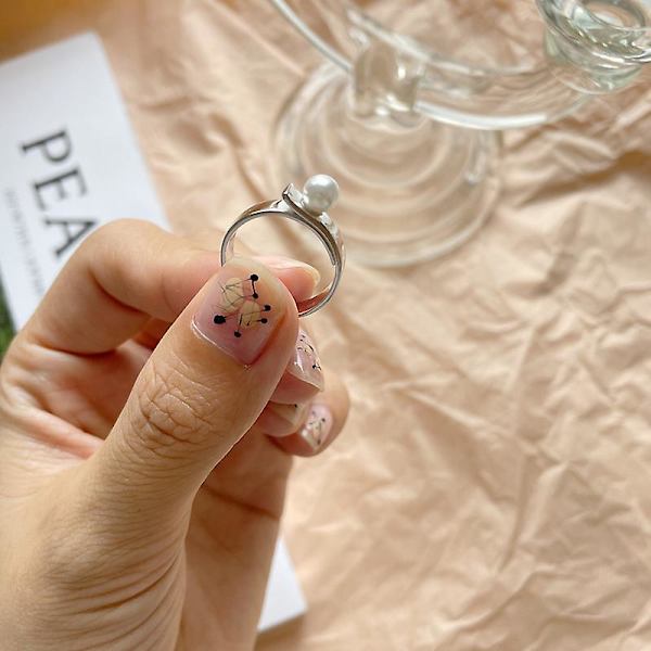 Ring Sølv S925 Peearl Fashion Jewelry Ac7305