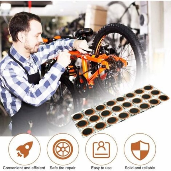 48 stk Heavy Duty Gummi Dæk Reparation 25mm Urgent Tire Patch Universal Tire Patch Rund Motorcykel Dæk Reparation til Bike M