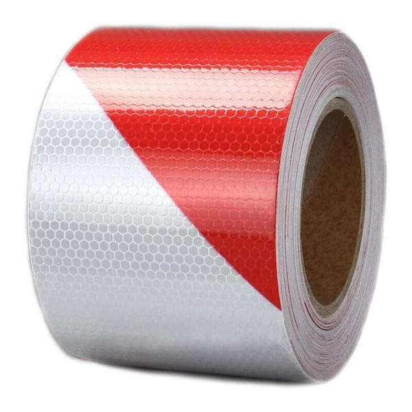 5 cm bred * 25 m lang rød og hvid twill reflekterende mærkat guide skilte advarselstape,
