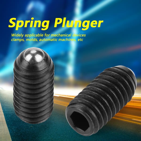 10 stk. M6 Hex Socket Kulstofstål Kuglefjederstempler M6x16 Sæt