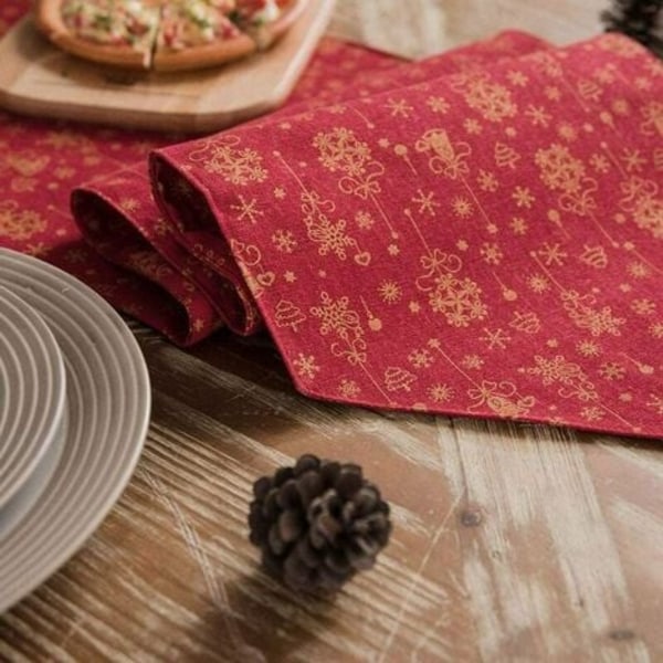 Deluxe bordløber, varmt stemplet design til julebordsdekoration, middagsselskaber eller familiesammenkomster, indendørs eller udendørs