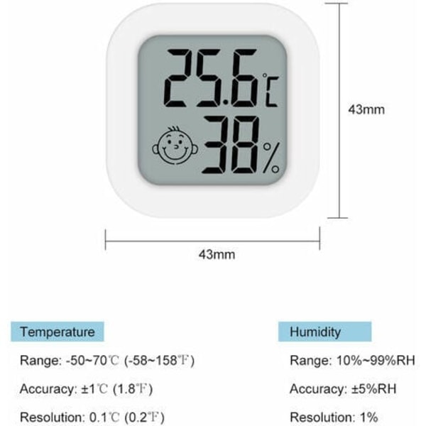 Kkmoon Mini sisälämpömittarin kosteusmonitori Digitaalinen LCD lämpötilamittari anturi kosteusmittarin lämpötilan ilmaisin Th