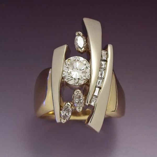 Lyx Marquise Cut Rhinestone inläggningar geometriska fingerring smycken present US 7