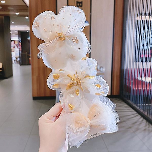 3/4 kpl Lasten japanilainen rusetti otsanauhat Sweet Hair Rope Charming Web Celebrity Hair Ponytail Elastinen 7