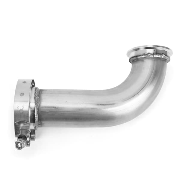90 graders flens albueadapter Downpipe V-bånd klemme rustfritt stål 2,5 tommer ID til 3,2 tommer OD