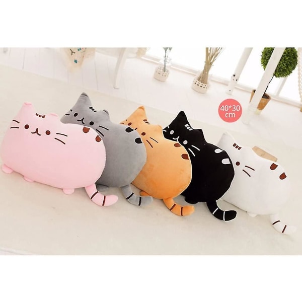 Sittdyna i 100 % bomull, plysch, Kawaii Cartoon, Smiley , katt, plysch, 16 Black