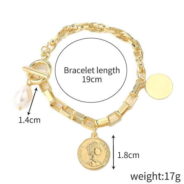 Armbånd Vintage guld farve mode smykker B2406 S2009-21