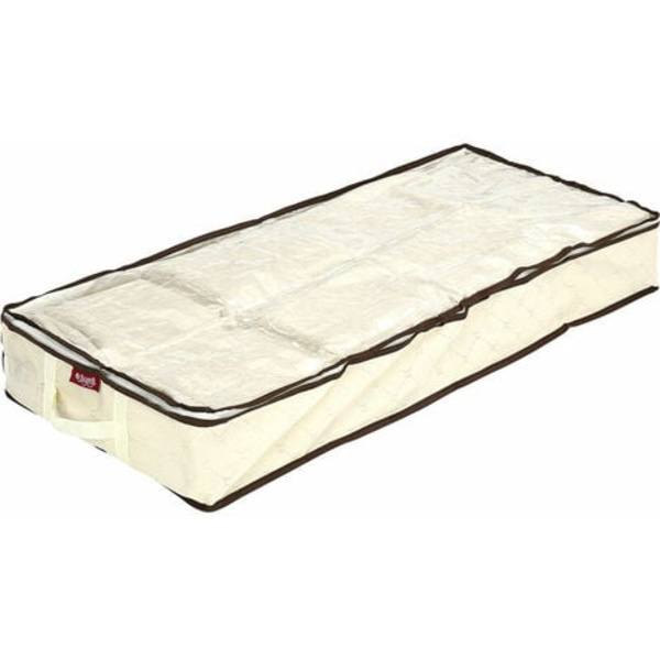 4 säilytyspussin set vetoketjuilla Kokoontaitettava organizer Vaatteet Peitot Vuodevaatteet Beige