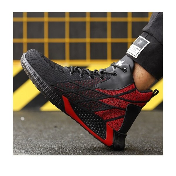 36 yards røde sommerarbeidsforsikring sko for menn og kvinner praktisk sikkerhet sklisikker arbeidssko anti-knusing anti-punktering pustende