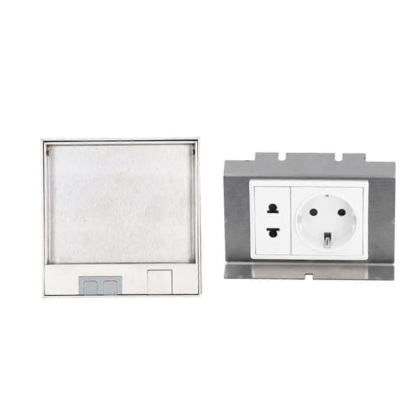 Innfelt stikkontakt 2-hulls universal 2-pins gulv vanntett stikkontakt