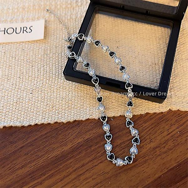 Halskjede Pearl Heart Stud Choker motesmykker Ac1437