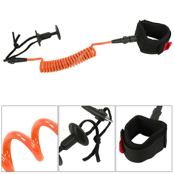 Bodyboard Coiled Håndledsrem Surf Tilbehør 5.5MM 5FT Orange