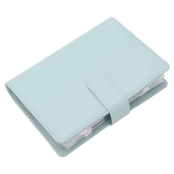 A6 Budget Binder A6 Binder Lomme Lynlåspose Notesbog PU Læder Budget Notesbog Konvolut Budget Håndbog Blå