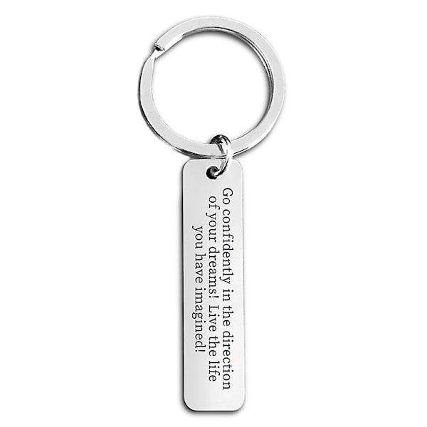 Klasse af eksamen Gavebogstaver nøglering rustfrit stål vedhæng 50*12mm Silver F00033