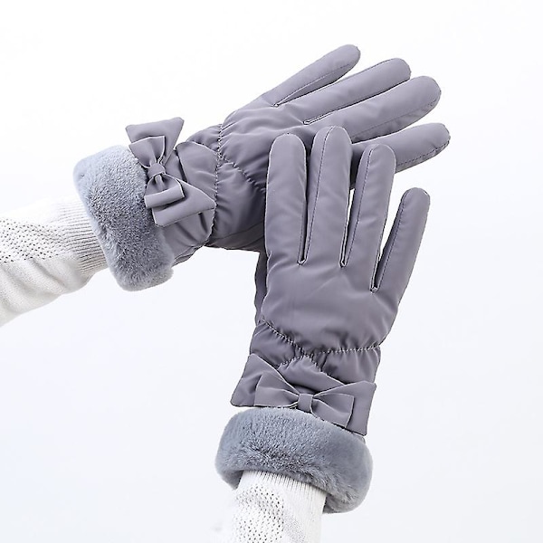 Efterår Vinter Varme Handsker Fleece-Grå gray