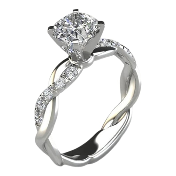 Vielsesring snoet funklende high-end Big Rhinestone Knuckle Circlet kvindesmykker Platinum US 7